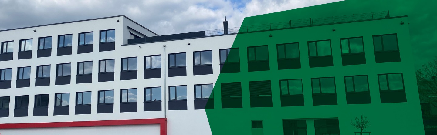 Header: Außenansicht des BTZ Neu-Ulm der bfz